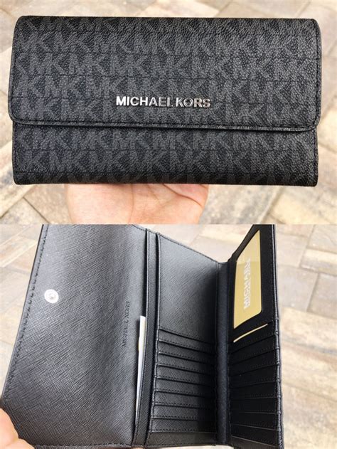 michael kors black jet set wallet|More.